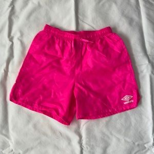 neon pink soccer shorts